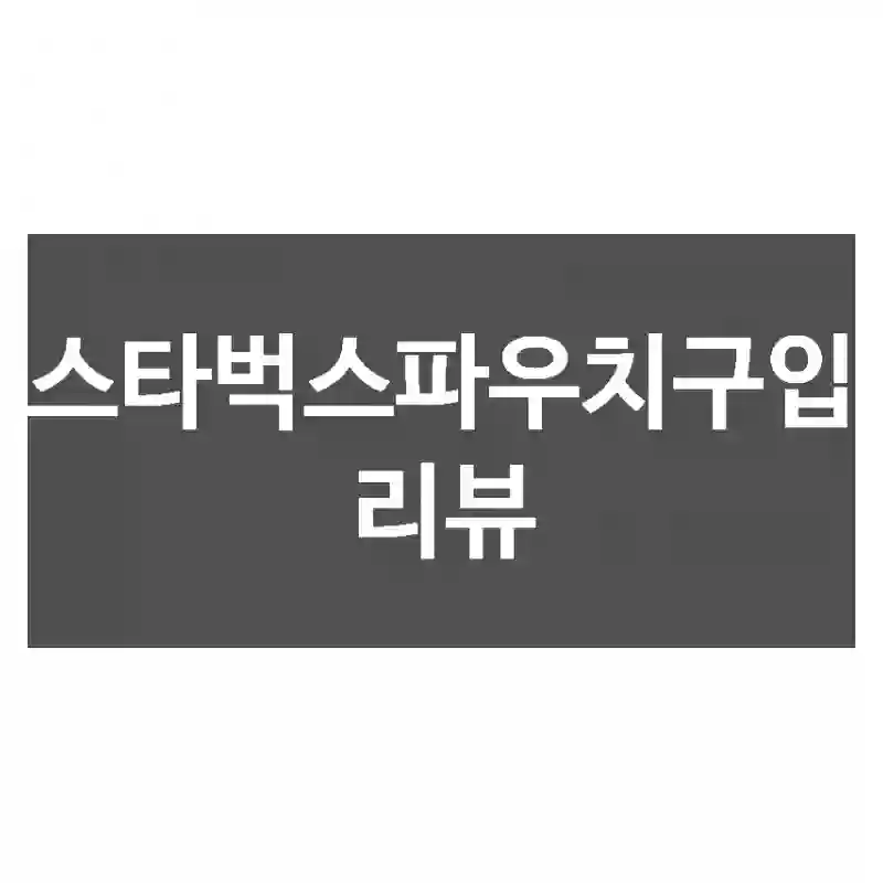 스타벅스파우치구입 리뷰
