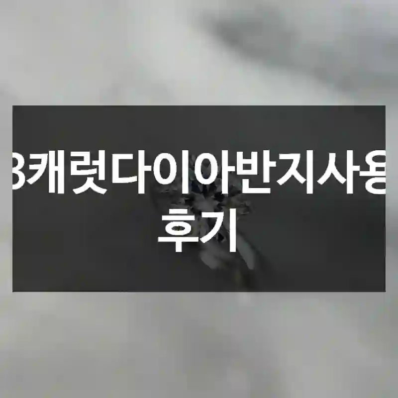 3캐럿다이아반지사용 후기