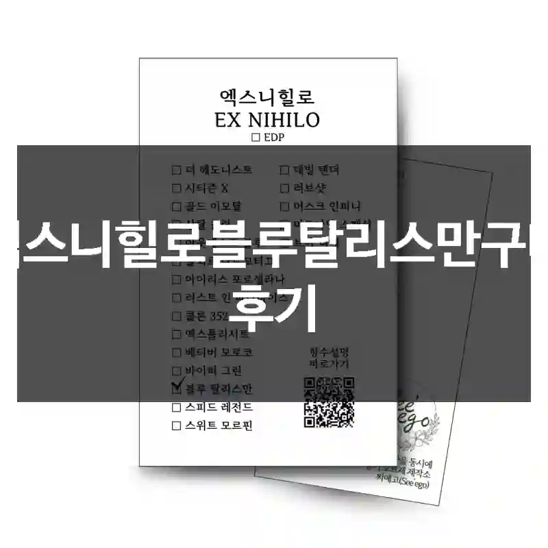 엑스니힐로블루탈리스만구매 후기