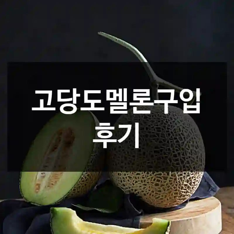 고당도멜론구입 후기