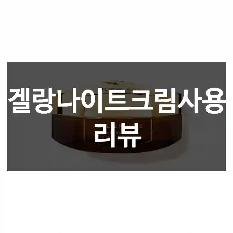 겔랑나이트크림사용 리뷰