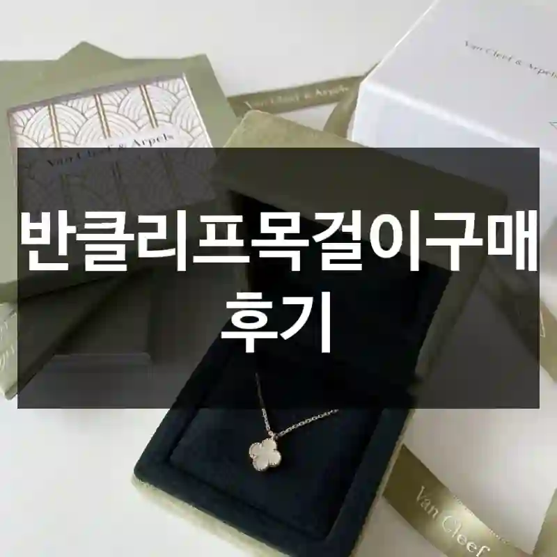 반클리프목걸이구매 후기