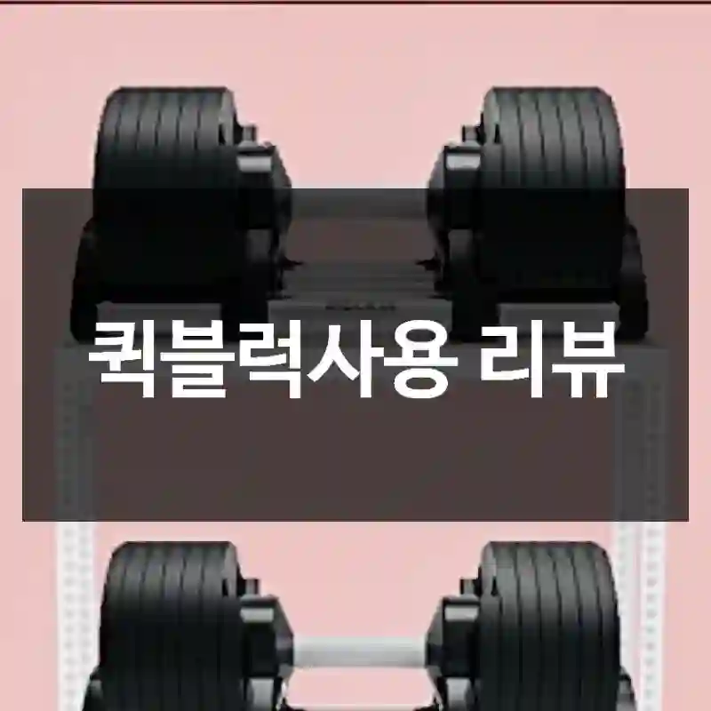 퀵블럭사용 리뷰