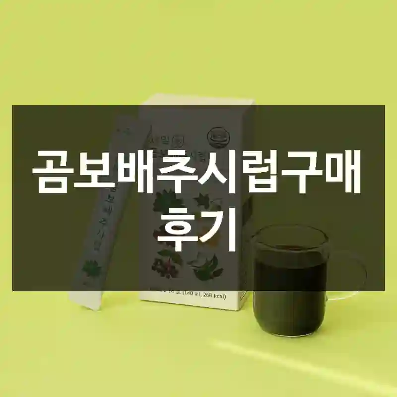 곰보배추시럽구매 후기