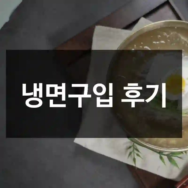 냉면구입 후기
