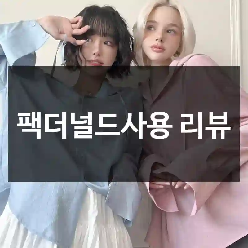 팩더널드사용 리뷰