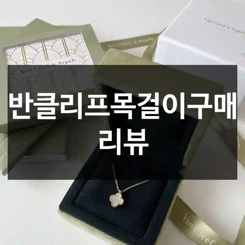 반클리프목걸이구매 리뷰