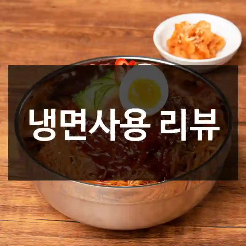 냉면사용 리뷰
