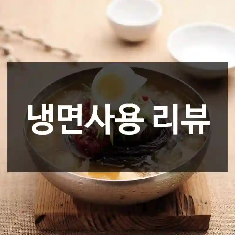 냉면사용 리뷰