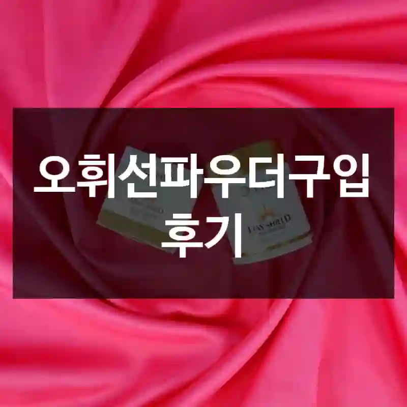 오휘선파우더구입 후기