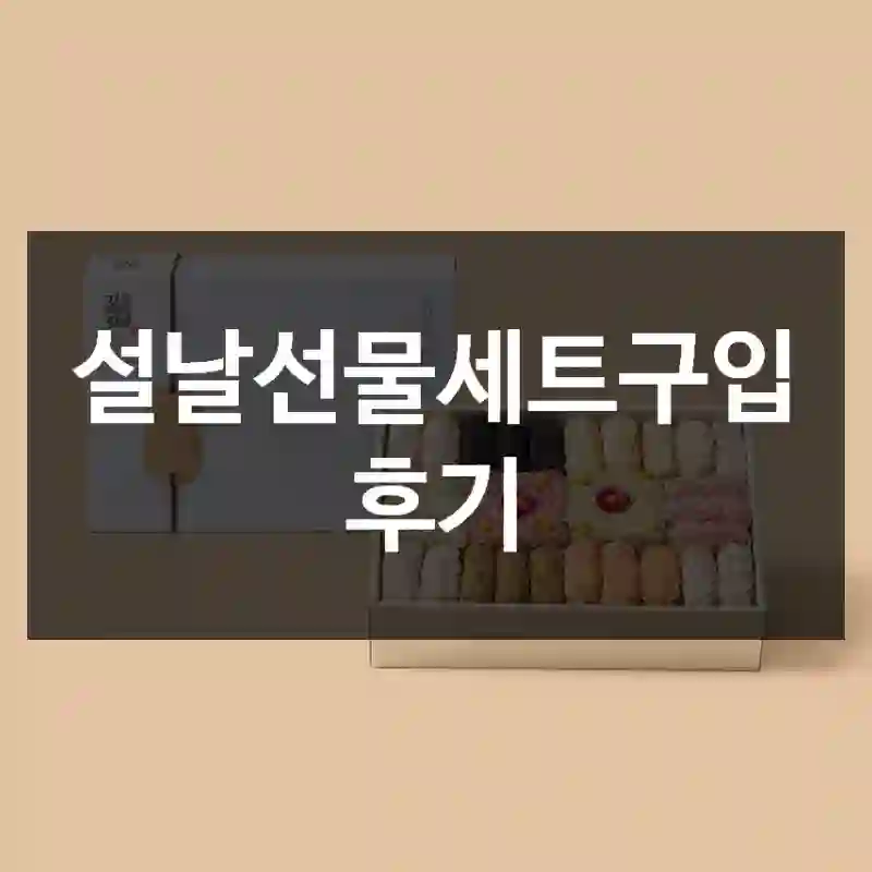 설날선물세트구입 후기