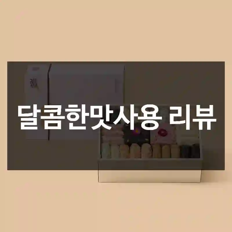 달콤한맛사용 리뷰