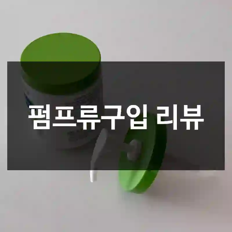 펌프류구입 리뷰
